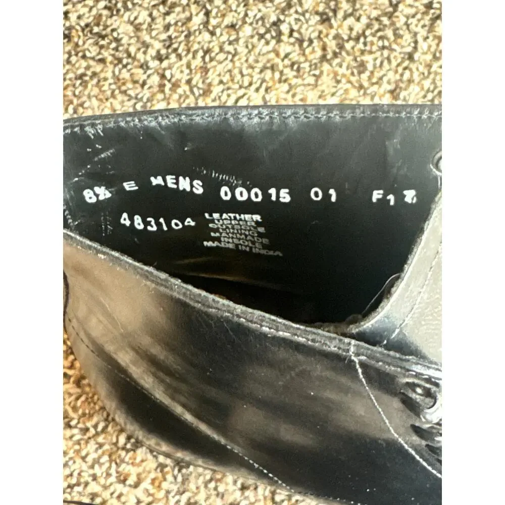 Stacy Adams Madison Cap Toe High Top Boots Black Kidskin Leather Men’s US 8.5